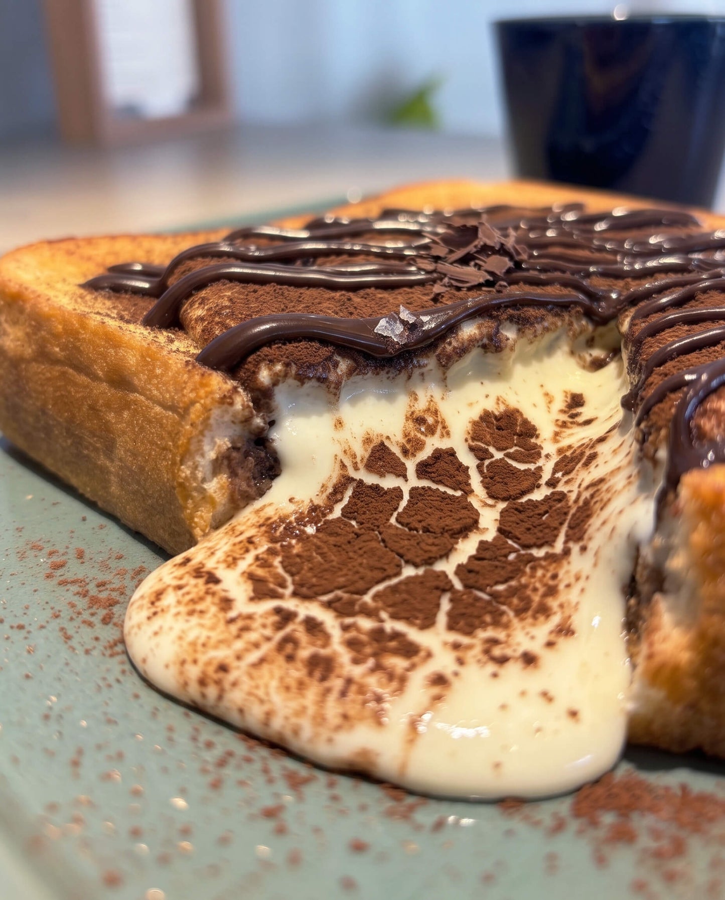 Chocolate Tofu Cream Lava Toast